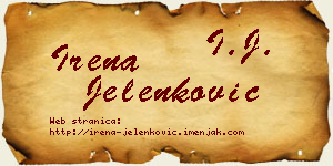 Irena Jelenković vizit kartica